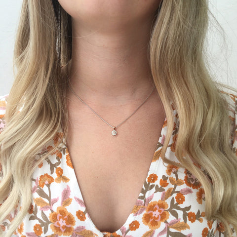9ct Rose Gold Australian Pink Diamond  Cluster Pendant - alternate view