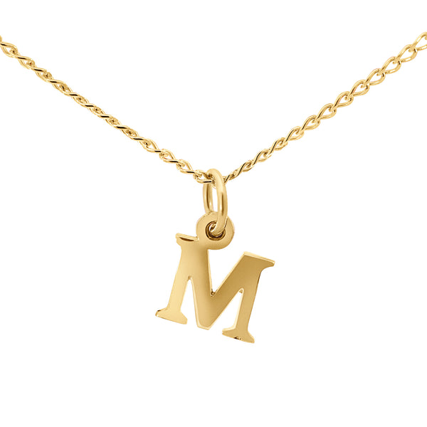9ct Yellow Gold Block Initial Letter M - alternate view