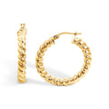9ct Yellow Gold Large Ridged Hoop Earrings