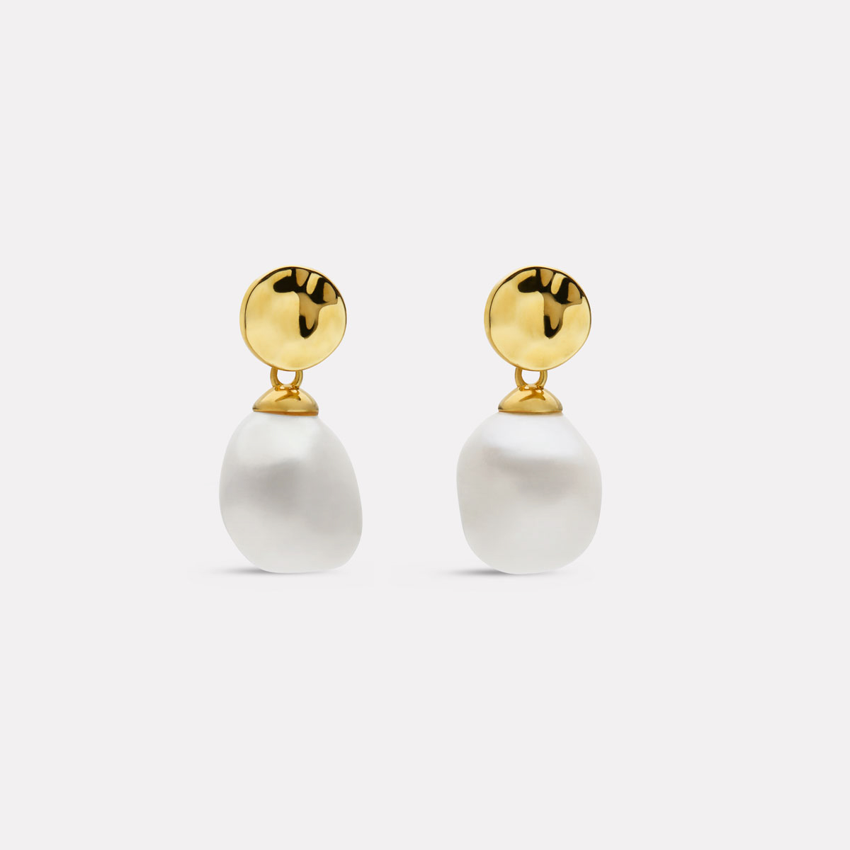 Najo Ocean Drift Yellow Gold Plated Pearl Earrings