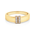 9ct Yellow Gold Cubic Zirconia Set Double Bar Dress Ring