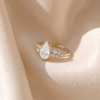 18ct Yellow Gold Pear Lab Grown Diamond Engagement Ring