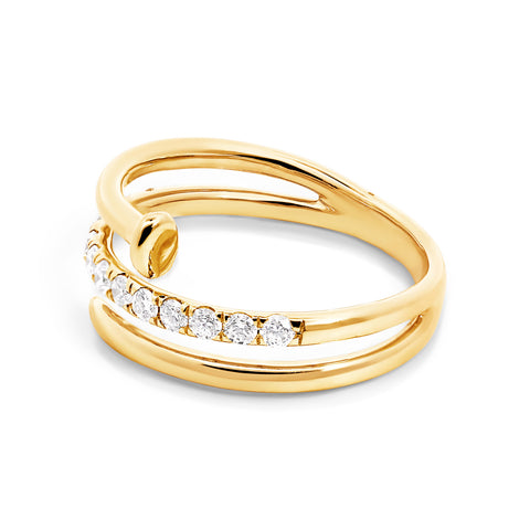 9ct Yellow Gold Lab Grown Diamond Nail Ring - alternate view