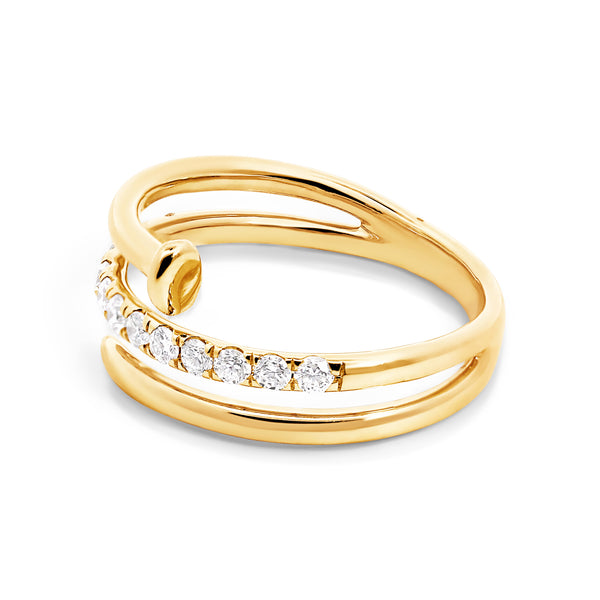 9ct Yellow Gold Lab Grown Diamond Nail Ring - alternate view