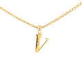 9ct Yellow Gold Diamond Set Block Initial Letter V