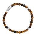 Najo Atlas Men's 6mm Beaded Tiger's Eye Bracelet