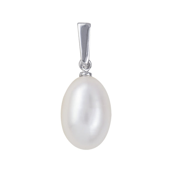Sterling Silver Oval Freshwater Pearl Pendant - alternate view