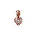 Rose Plated CZ Heart Pendant