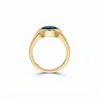 9ct Yellow Gold London Blue Topaz & Lab Grown Diamond Ring
