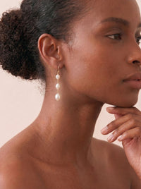 9ct Yellow Gold Ida Freshwater Pearl Drop Earrings