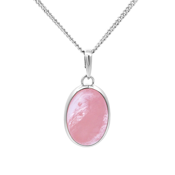 Sterling Silver Oval Morganite Pendant - alternate view