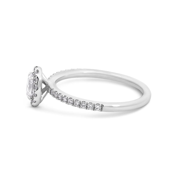 0.55ct Oval Natural Diamond Engagement Ring With Halo - alternate view