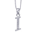 Sterling Silver Cubic Zirconia Letter I Necklace