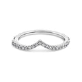 18ct White Gold V Diamond Wedding Ring