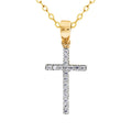 9ct Yellow Gold Cubic Zirconia Set Cross
