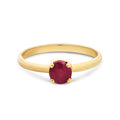 9ct Yellow Gold Round Ruby Ring