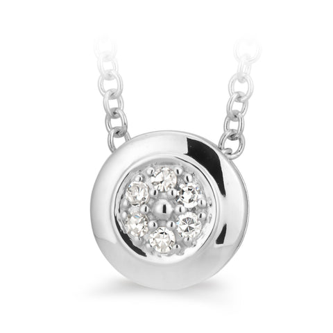 9ct White Gold Diamond Set Pendant - alternate view