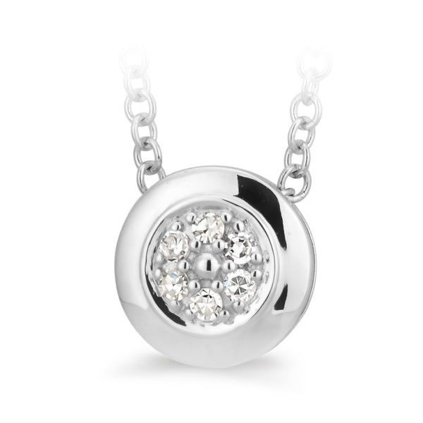 9ct White Gold Diamond Set Pendant - alternate view