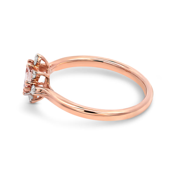 9ct Rose Gold Morganite And Diamond Ring - alternate view
