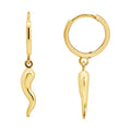 9ct Yellow Gold Huggie With Horn Of Plenty Hanging Charm