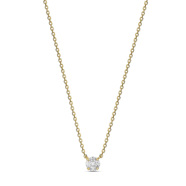 9ct Yellow Gold Diamond Necklace - alternate view
