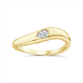 9ct Yellow Gold Pear Lab Grown Diamond Dress Ring