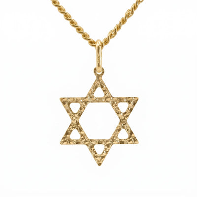 9ct Italian Yellow Gold Large Star Of David Pendant