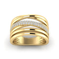 Gold Vermeil 22ct Lab Grow Diamond Wide Dress Ring