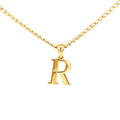 9ct Yellow Gold Diamond Set Block Initial Letter R