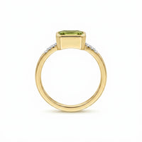 9ct Yellow Gold Peridot & Lab Grown Diamond Dress Ring