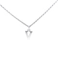 Sterling Silver Block Letter V Pendant