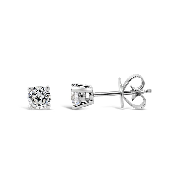 9ct White Gold 0.14ct Diamond Stud Earrings - alternate view