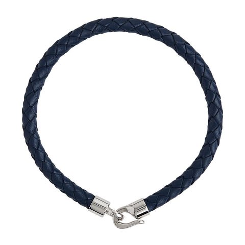 Najo The Mariner Men’s Navy Plaited Leather Bracelet - alternate view