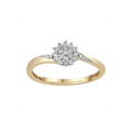 0.15ct Round Natural Diamond Set Flower Ring