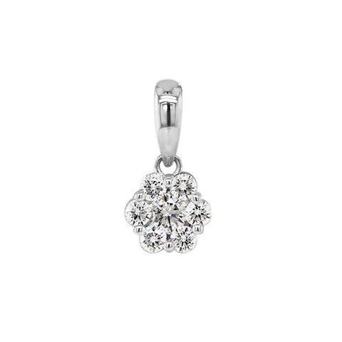 9ct White Gold Diamond Pendant - alternate view
