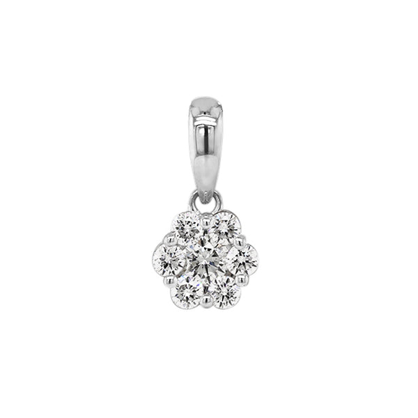 9ct White Gold Diamond Pendant - alternate view