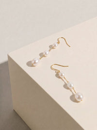 9ct Yellow Gold Ida Freshwater Pearl Drop Earrings