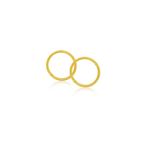 22ct Hard Gold Plated Small Plain Sleepers - alternate view