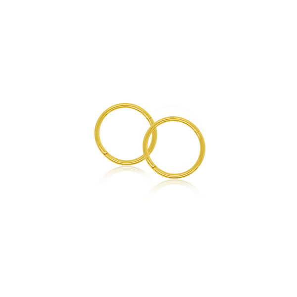 22ct Hard Gold Plated Small Plain Sleepers - alternate view