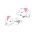 Sterling Silver & Enamel Elephant Stud Earrings