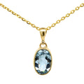 9ct Yellow Gold Blue Topaz Pendant