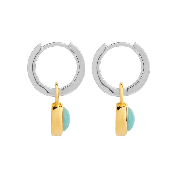 Najo Solace Two Tone Amazonite Huggie Earrings - alternate view