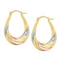 9ct Three Tone Graduating Hoops
