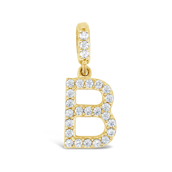 9ct Yellow Gold Cubic Zirconia Set Letter B Pendant - alternate view