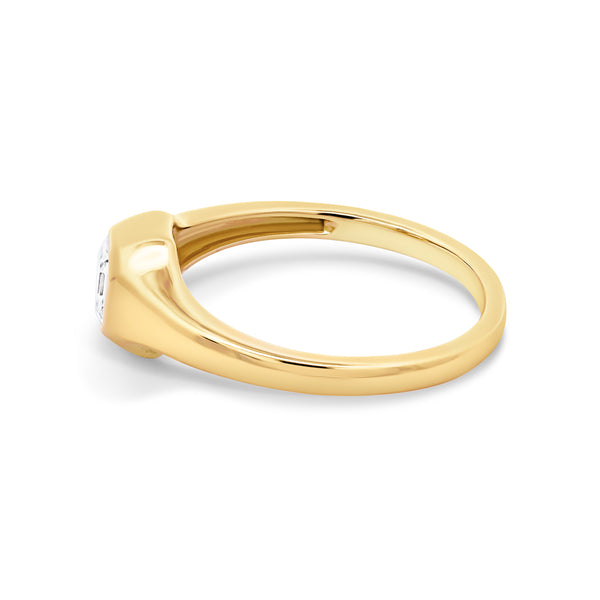 10ct Yellow Gold Square Emerald Cut Lab Grown Diamond Dress Ring - alternate view