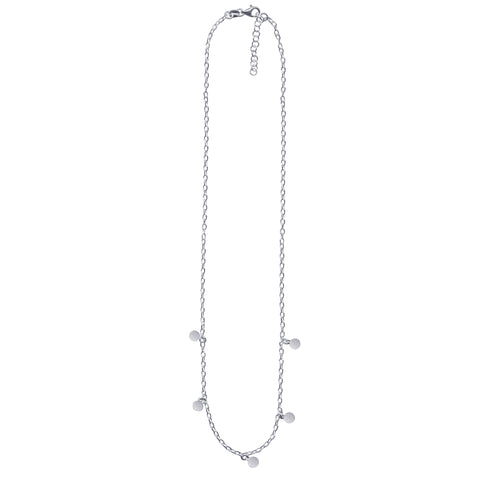 Sterling Silver Diamond Cut Cable Chain With Stationed Disc Charms - alternate view