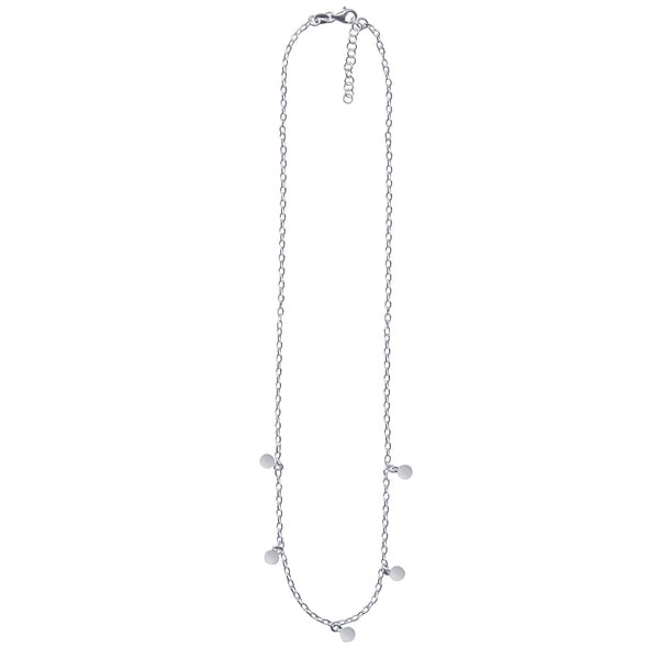 Sterling Silver Diamond Cut Cable Chain With Stationed Disc Charms - alternate view