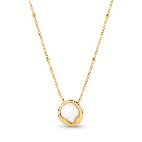 Kiara Yellow Gold Plated Mother Of Pearl Necklace - alternate view