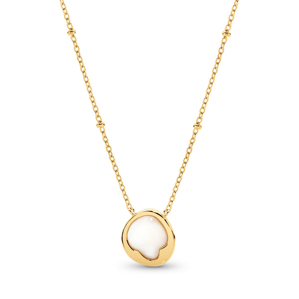 Kiara Yellow Gold Plated Mother Of Pearl Necklace - alternate view