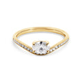 9ct Yellow Gold Oval Offset Lab Grown Diamond Ring